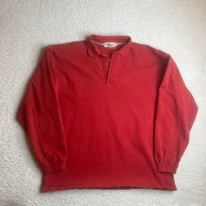 Vintage Banana Republic safari men's red long sleeve rugby shirt outdoors L